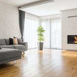 Living room with wood flooring