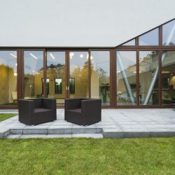 Villa patio with rattan chairs